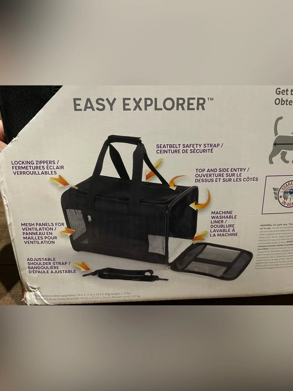 TrustyPup Easy Explorer Pet Carrier - Black Up To 16 Pounds NWT